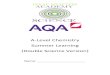 A-Level Chemistry Summer Learning (Double Science Version) Double... · AS and A-level Physical chemistry Inorganic chemistry Organic chemistry ... Qualitative Analysis (a) Substance