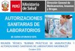 AUTORIZACIONES SANITARIAS DE LABORATORIOS · Manual de Buenas Prácticas de Manufactura de Productos Farmacéuticos D.S. N°021-2018-SA Manual de Buenas Prácticas de Laboratorio