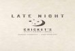 LATE NIGHT - Cricket's Draft Housecricketsgrill.com/pdf/COLLateNight0218.pdf · LATE NIGHT Sunday–Thursday • 10pm–midnight CRICKET ’S DRAFT HOUSE + GRILL . Warm Tortilla Chips/Cup