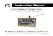 Instruction Manual Condiment Warmers - Parts Town · Condiment Warmers 2200, 2200EX, 2201, 2201EX, 2205, 2205EX Page 6 OPERATING INSTRUCTIONS Controls and Their Functions Item Part
