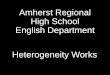 Amherst Regional High School English Oedipus Rex Othello Their Eyes Were Watching God Catcher In The