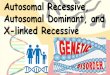 Autosomal Recessive, Autosomal Dominant, and X ... Clues for Sex-linked Inheritance Recessive no father-to-son transmission predominantly mates affected trait m ski erations 2. Below