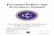 Personnel Policies and Procedures Manual€¦ · Personnel Policies and Procedures Manual Cuyahoga County Department of Human Resources ... The policies and procedures in this Manual
