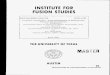INSTITUTE FOR FUSION STUDIES - UNT Digital Library/67531/metadc... · Institute for Fusion Studies and I.G. MURUSIDZE Institute of Physics, 380077, Tbilisi, Georgia ... express or