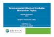 Environmental Effects of Asphalts: Discussion Topics · Procedures for the Derivation of Equilibrium Partitioning Sediment Benchmarks (ESBs) for the Protection of Benthic Organisms: