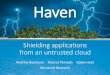 Shielding applications from an untrusted cloud...•We assume a malicious cloud provider •Convenient proxy for real threats •All the provider’s software is malicious •Hypervisor,