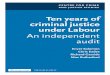Ten years of criminal justice under Labour · Ten years of criminal justice under Labour – An independent audit Centre for Crime and Justice Studies 5. 6 Centre for Crime and Justice
