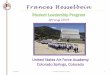 Frances Hesselbein Student Leadership Program · 2019-04-23 · • National Honor Society • Spanish Honor Society • Academic Letter • Student 2 Student • Future Medical Professionals