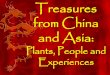 Treasures from China and Asia - University of Florida...Silk, spices, art, gems . . . And plants. Asian Treasures •Many familiar ornamentals with Asian origins. Asian Treasures •Overview: