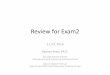 Review for Exam2 - University of Iowafluids/Posting/Exams... · 2016-11-07 · Review for Exam2 11. 07. 2016 Hyunse Yoon, Ph.D. ... the CV such that CS’s are parallel with the flow