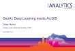 GeoAI: Deep Learning meets ArcGIS - Harris Geospatial · NLP Robotics Machine Learning 1. Training features Labels 2. Predicting ... Classification Prediction. Integration with External