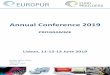 Annual Conference 2019 - Home | Europur · 08.30-10.00 Europur Formal GA & Presentation of new Members (Members only) Foam Producers: Torres Espic, Ventius, Latexco, Pikolin, Eurospuma,