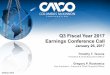 Q3 Fiscal Year 2017 Earnings Conference Call Q3 2017 Teleconferen… · (1) Adjusted net income and diluted earnings per share (EPS) are non-GAAP financial measures. Please see supplemental