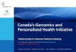 Canada’s Genomics and Personalized Health Initiative...Canada’s Genomics and Personalized Health Initiative Dr. Cindy Bell, Interim President CEO, Genome Canada November 6, 2015