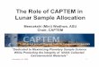 The Role of CAPTEM in Lunar Sample Allocation · or 