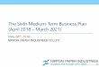 The Sixth Medium-Term Business Plan (April 2018 March 2021) · The Sixth Medium-Term Business Plan (April 2018 –March 2021) May 28th, 2018. ... Overseas ・Target China, Thailand,