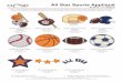 All Star Sports Appliqué - Embroidery Online...12572-09 Star Appliqué 3.51 X 3.39 in. 89.15 X 86.11 mm 4,379 St. 12572-10 3 Stars Appliqué 3.99 X 1.52 in. 101.35 X 38.61 mm 2,854