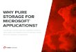 Why Pure Storage for Microsoft Applications? · the Windows Server® operating system, Windows® desktop operating systems, Hyper-V® technology, and the Microsoft® Azure® platform