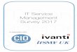 IT Service Management Survey 2017 - CIO WaterCooler · IT Service Management provided value to their organisation based on their ... have plans to expand ITSM further into the business