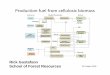 Production fuel from cellulosic biomass Presentation.pdf · Pyrolysis O Methanol Ethanol (BC) Ethanol (TC) Steam Ethanol (TC) POX Dry Mill ugar Cane Fuel il Intermediate Intermediate