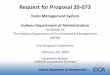 Request for Proposal 20-073 · Request for Proposal 20-073 Tanks Management System Indiana Department of Administration On Behalf Of The Indiana Department of Environmental Management