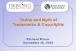 Truths and Myth of Trademarks & Copyrights · 4 Trademarks – An Overview Trademarks are source-identifying symbols which allow the public to quickly determine the maker of the good