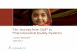 The Journey from GMP to Pharmaceutical Quality Systems · The Journey from GMP to Pharmaceutical Quality Systems . ... approach to quality risk management and science (Q10) Quality
