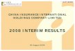 2008 INTERIM RESULTSAt 31 Dec 07 Total Invested Assets: HK$4,350.27 million Reinsurance – Investment Composition Direct equity securities $638.93 14.7% Composite investment funds