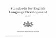 Standards for English Language Development...16.1.PK-K.2L Follow one-step oral commands in a small group. 16.1.PK-K.3L Follow two-step oral commands in a small group. 16.1.PK-K.4L