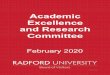 Academic Excellence and Research - Radford University...academic excellence and research committee . 11:00 a.m. ** february 13, 2020 . mary ann jennings hovis memorial board room 