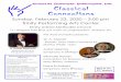 ACE new flyer2 · 2020-01-07 · Classical Connections Sunday, February 23, 2020 – 3:00 pm Trinity Performing Arts Center Trinity United Methodist Church 711 Niagara Falls Blvd,
