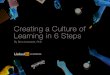 Creating a Culture of Learning in 6 Steps… · Creating a Culture of Learning in 6 Steps | LinkedIn Learning People learn about their positions, job skills, policies and procedures,