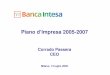Piano d’Impresa 2005-2007 - Intesa Sanpaolo Group · Piano d’Impresa 2005-2007 Corrado Passera CEO Milano, 13 luglio 2005