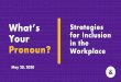 What’s Strategies Your for Inclusion in the Pronoun? Workplace€¦ · Addressing Mistakes 1.Acknowledge your mistake sincerely and calmly. 2.Apologize and correct yourself. 3.Do