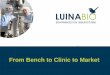From Bench to Clinic to Market - Luina Bioluinabio.com.au/wp-content/uploads/2017/06/LuinaBio-June-17.pdf · Microbial Fermentation Luina Bio offers the following services in microbial