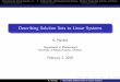 Describing Solution Sets to Linear Systemshavens/m235Lectures/Lecture06.pdf · Describing Solution Sets to Linear Systems A. Havens Department of Mathematics University of Massachusetts,