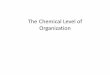 The Chemical Level of Organization · The Chemical Level of Organization . Introduction . Since chemicals compose your body and all body activities are chemical in nature, it is important