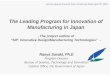 The Leading Program for Innovation of Manufacturing in Japanfiles.messe.de/abstracts/62693_01_sasaki_cabinetoffice.pdf · Japanese Industry Ⅱ. Strategic Market Creation Plan Ⅲ