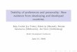 Stability of preferences and personality: New evidence ... › sites › default › files › Events › PDF › Slide… · Stability of preferences and personality: New evidence