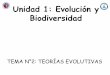 Unidad 1: Evolución y Biodiversidad · Clase de Teorías de la Evolución Biológica Parte 4 • Estimados estudiantes, continuamos con el estudio de las teorías de la evolución