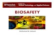 Seleem biosafety final.ppt [Read-Only] - Assiut University Biosafety... · 2015-02-24 · Biosafety Level 1 (BSL 1) • Organisms or practice known to not cause disease in healthy