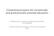 Competing purposes for vocational education · Competing purposes for vocationally and professionally oriented education . implications for curriculum, professional expertise 