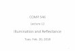 Lecture 12 - McGill langer/546/12-illumination-reflectance-slides.pdf · PDF file Lecture 12 Illumination and Reflectance Tues. Feb. 20, 2018. Illumination and Reflectance •Shading