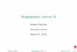 Biogeography. Lecture 15 · Biogeography. Lecture 15 Alexey Shipunov Minot State University March 21, 2016 Shipunov (MSU)Biogeography. Lecture 15March 21, 2016 1 / 50