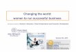 Changing the world: women to run successful businessChanging the world: women to run successful business International ConferenceWomen in Business. Femal Entrepreneurs and Economic