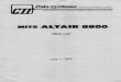 MITS Altair 8800 Price List July 1, 1975 - chiclassiccomp.orgchiclassiccomp.org/.../DataSystems/MITS_Altair8800_PriceList01Jul75.… · MITS ALTAIR 8800 PRICE LIST July 1, 1975 