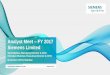 Analyst Meet FY 2017 Siemens Limitedebf05615-f… · This presentation has been prepared solely for use at the investor/analyst presentation. By attending the meeting where this presentation