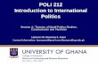 POLI 212 Introduction to International Politics · College of Education School of Continuing and Distance Education 2014/2015 –2016/2017 POLI 212 Introduction to International Politics