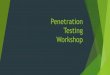   Penetration Testing Workshop - Home-Cyber Security ...A computer security project that provides information about security vulnerabilities and aids in penetration testing and IDS