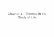 Chapter 1—Themes in the Study of Life - Hartland AP Biology · Chapter 1—Themes in the Study of Life . 1. Emergent Properties . Properties of Life. 2. The Cell . 3. Heritable